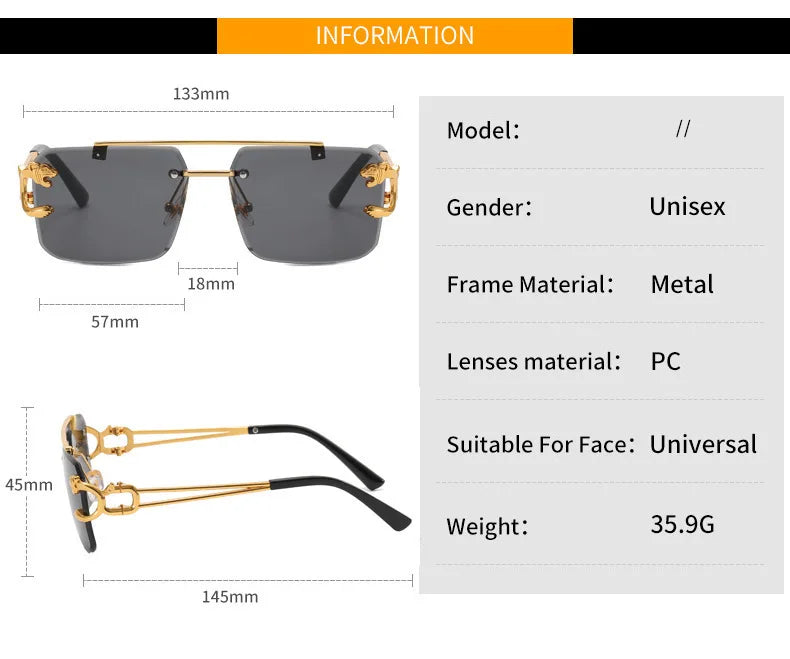 Luxury Square Sunglasses Man